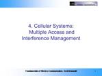 4. Cellular Systems: Multiple Access and Interference Management