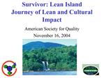 Survivor: Lean Island Journey of Lean and Cultural Impact