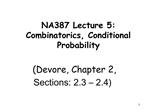 NA387 Lecture 5: Combinatorics, Conditional Probability