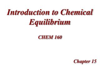 Introduction to Chemical Equilibrium