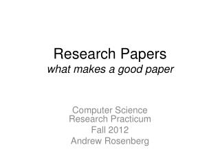 Thesis In Research Paper