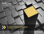 Solium Investor Overview September 30, 2009
