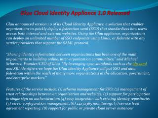 Gluu Cloud Identity Appliance 1.0 Released
