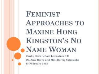 what feminist issues maxine hong kingston Maxine hong kingston begins her search for a personal identity with the story of an aunt, to whom this first chapter's title refers ironically, the first thing we read is kingston's mother's warning kingston, you must not tell anyone what i am about to tell you in china your father had a. what feminist issues maxine hong kingston Maxine hong kingston begins her search for a personal identity with the story of an aunt, to whom this first chapter's title refers ironically, the first thing we read is kingston's mother's warning kingston, you must not tell anyone what i am about to tell you in china your father had a.