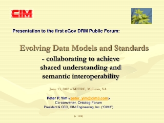 Evolving Data Models and Standards