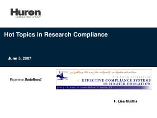 Hot Topics in Research Compliance