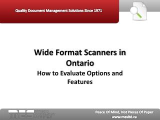 Wide Format Scanners in Ontario - MES Hybrid