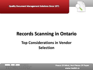 Records Scanning in Ontario - MES Hybrid