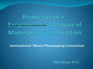 Production of an Encyclopaedia Database of Mammalian Gene Function