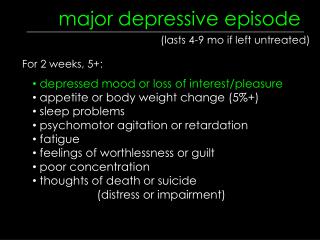extreme depressive episode