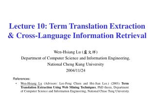 cross language information retrieval thesis