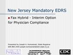 New Jersey Mandatory EDRS