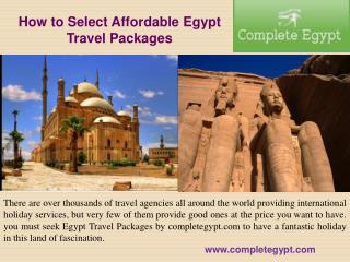 How to Select Affordable Egypt Travel Packages