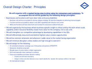 Overall Design Charter: Principles