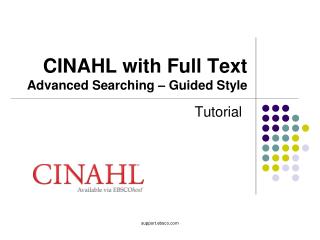 cinahl text searching advanced plus guided style ppt powerpoint presentation