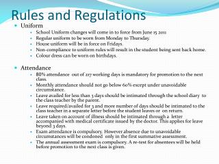 rules regulations uniform office school presentation ppt force air program powerpoint changes moment inertia cylinder hollow track slideserve come relay