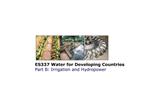 ES337 Water for Developing Countries Part B: Irrigation and Hydropower