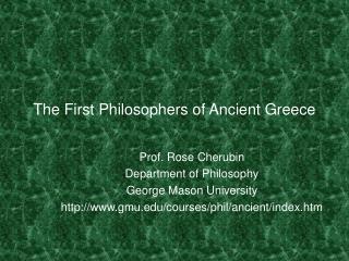 The First Philosophers by Robin Waterfield