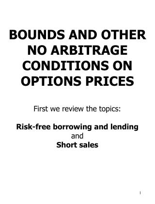 Risk free option trading using arbitrage