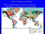 Lecture 7: Continents and Orogeny