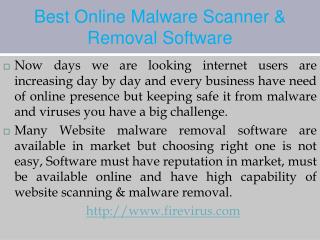 Best Online Malware Scanner & Removal Software
