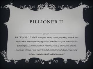 ULASAN GAME BILLIONARE II