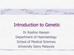 Introduction to Genetic