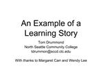 An Example of a Learning Story