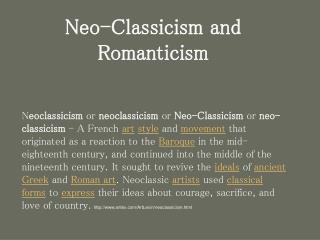 romanticism neo classicism vs commonplace comparisons ppt powerpoint presentation