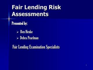 Fair Lending Risk Assessments