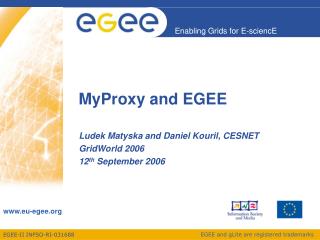 MyProxy and EGEE