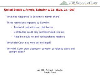 United States v. Arnold, Schwinn &amp; Co. (Sup. Ct. 1967)