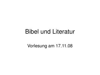 Bibel und Literatur