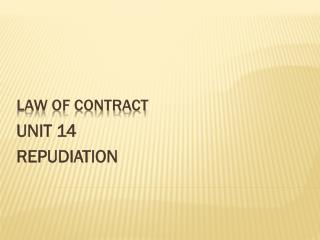 LAW OF CONTRACT