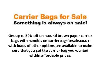Get up to 50% off on various carrier bags