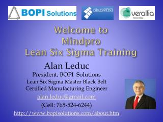 Welcome to Mindpro Lean Six Sigma Training