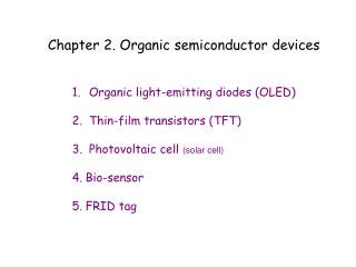 Chapter 2. Organic semiconductor devices