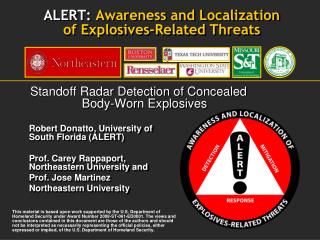 ALERT: Awareness and Localization of Explosives-Related Threats