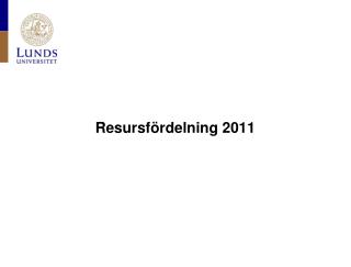 Resursfördelning 2011