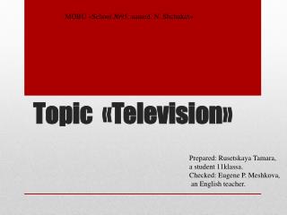 Topic « Television »