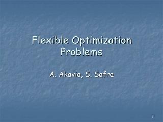 Flexible Optimization Problems