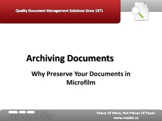 Archiving Documents - MES Hybrid