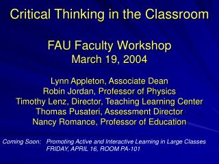 critical thinking in the workplace powerpoint critical thinking in the workplace powerpoint