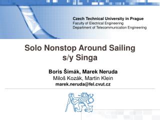Solo Nonstop Around Sailing s/y Singa