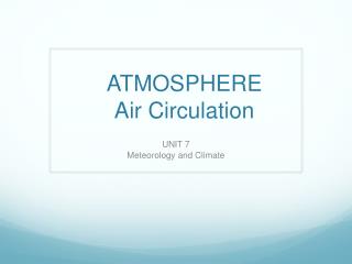 ATMOSPHERE Air Circulation
