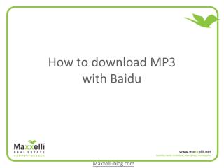 How to download MP3 with Baidu