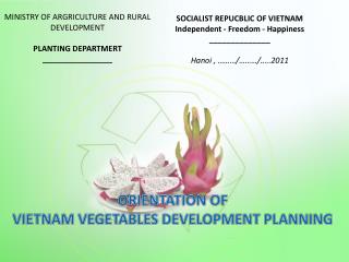 MINISTRY OF ARGRICULTURE AND RURAL DEVELOPMENT PLANTING DEPARTMERT ________________