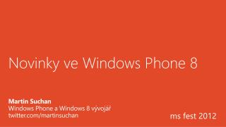 Novinky ve Windows Phone 8