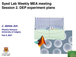 Syed Lab Weekly MEA meeting Session 2. DEP experiment plans