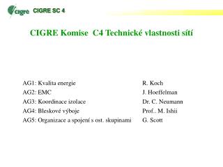 CIGRE Komise C4 Technické vlastnosti sítí